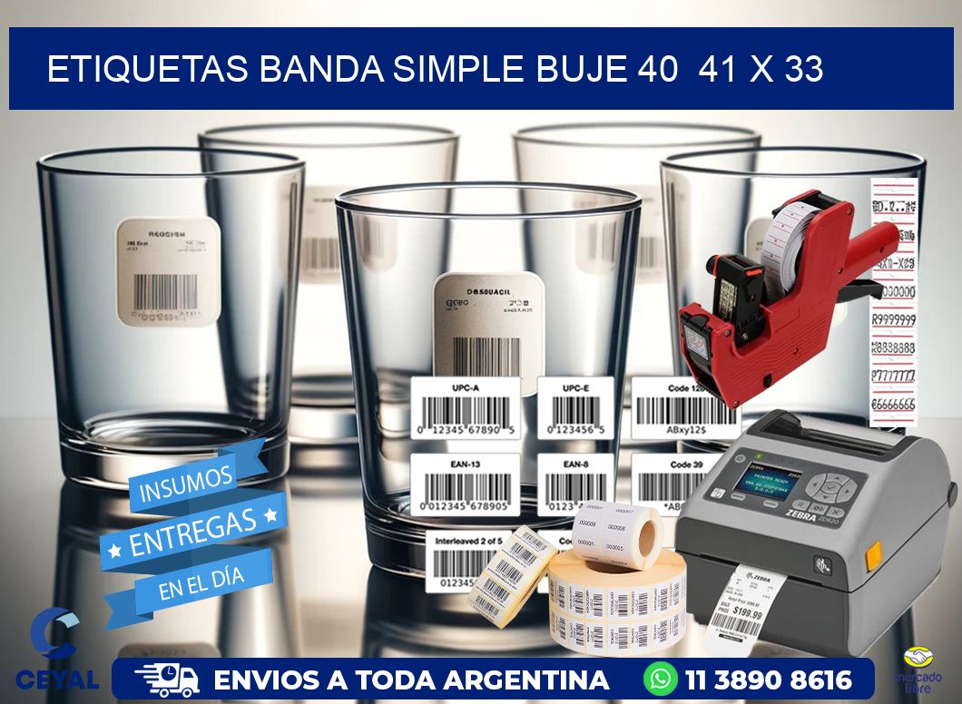 etiquetas banda simple buje 40 41 x 33