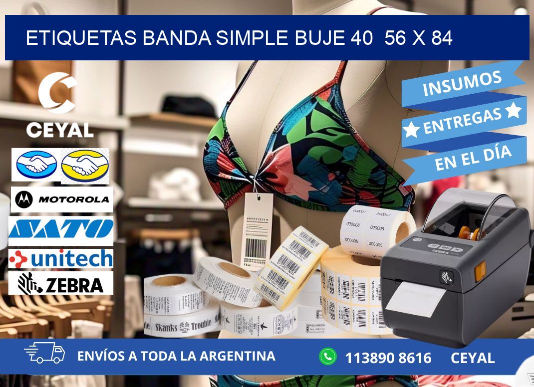 etiquetas banda simple buje 40 56 x 84