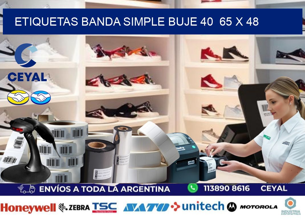 etiquetas banda simple buje 40  65 x 48