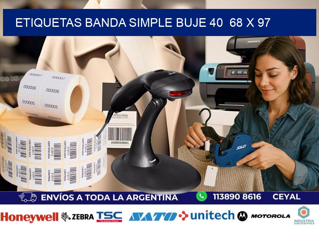 etiquetas banda simple buje 40 68 x 97