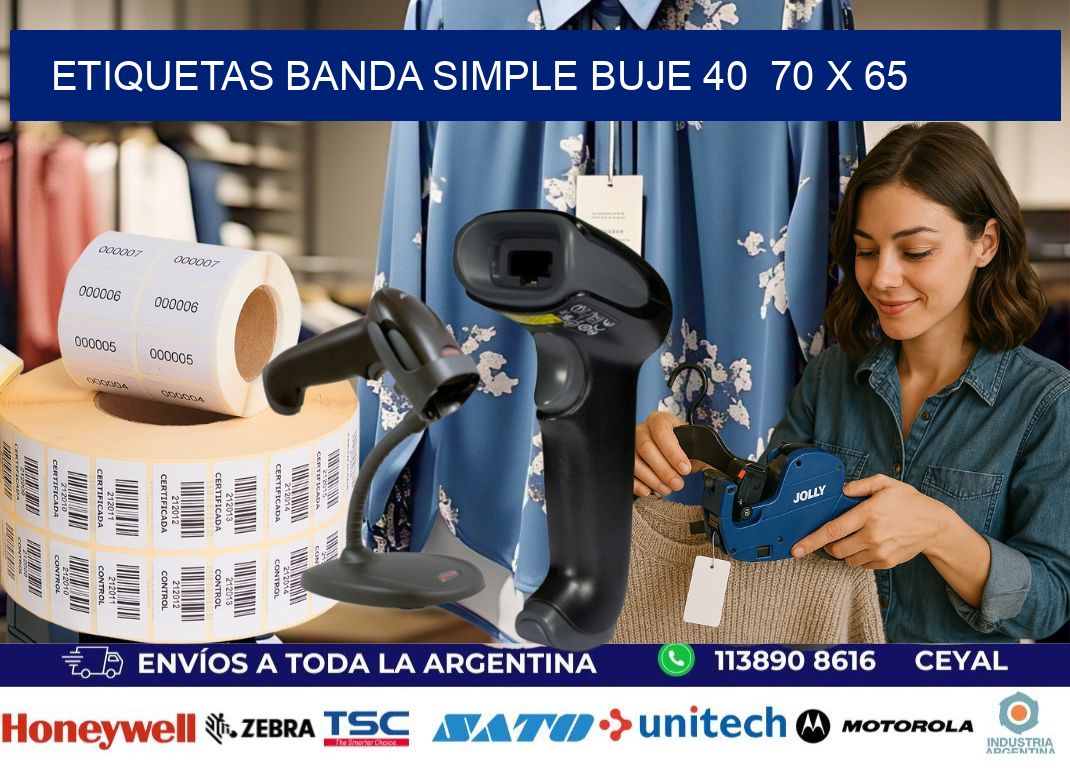 etiquetas banda simple buje 40 70 x 65