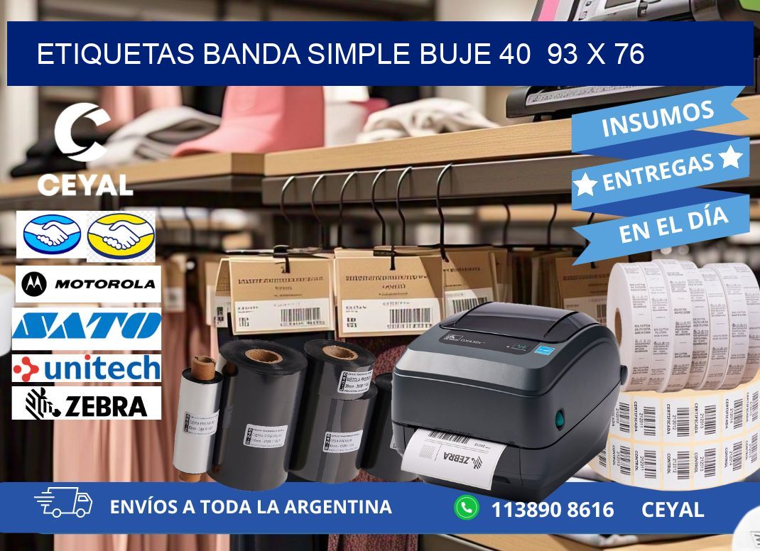 etiquetas banda simple buje 40 93 x 76
