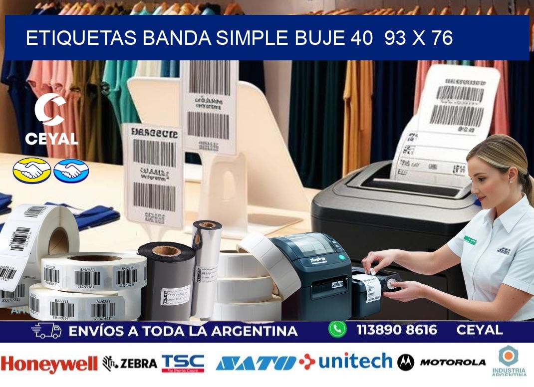 etiquetas banda simple buje 40  93 x 76