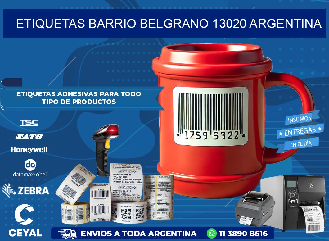 etiquetas barrio belgrano 13020 argentina