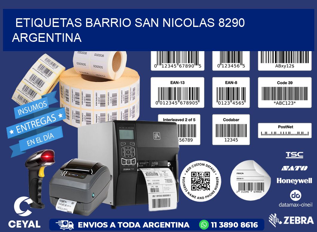 etiquetas barrio san nicolas 8290 argentina