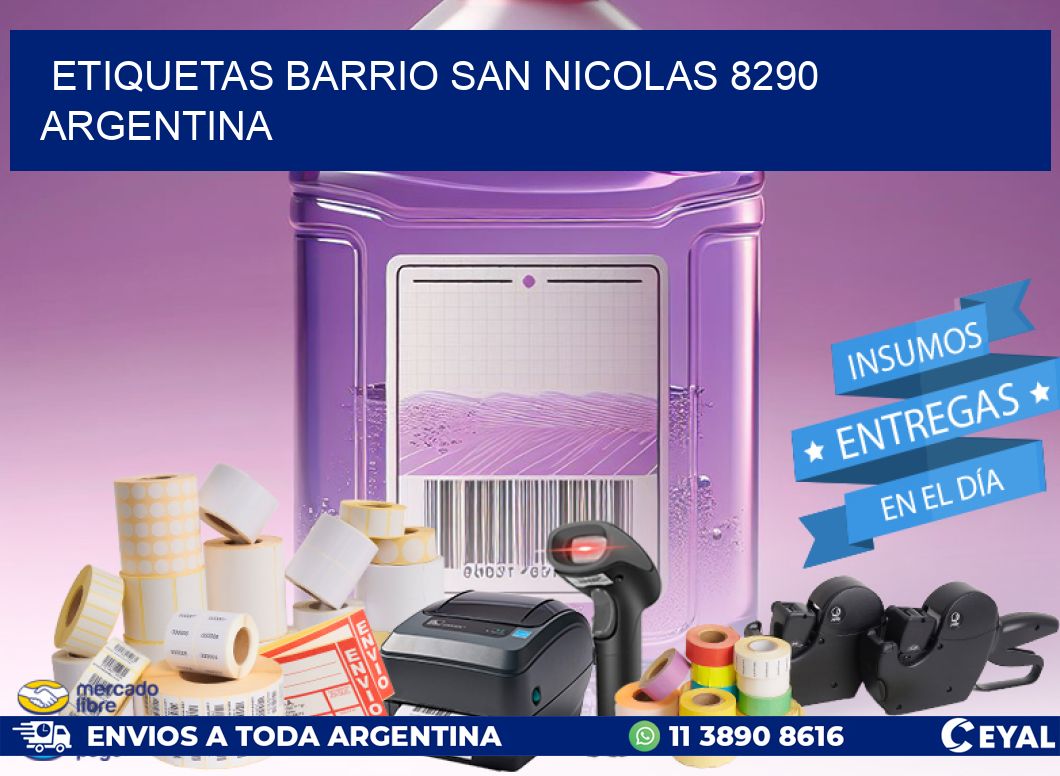 etiquetas barrio san nicolas 8290 argentina
