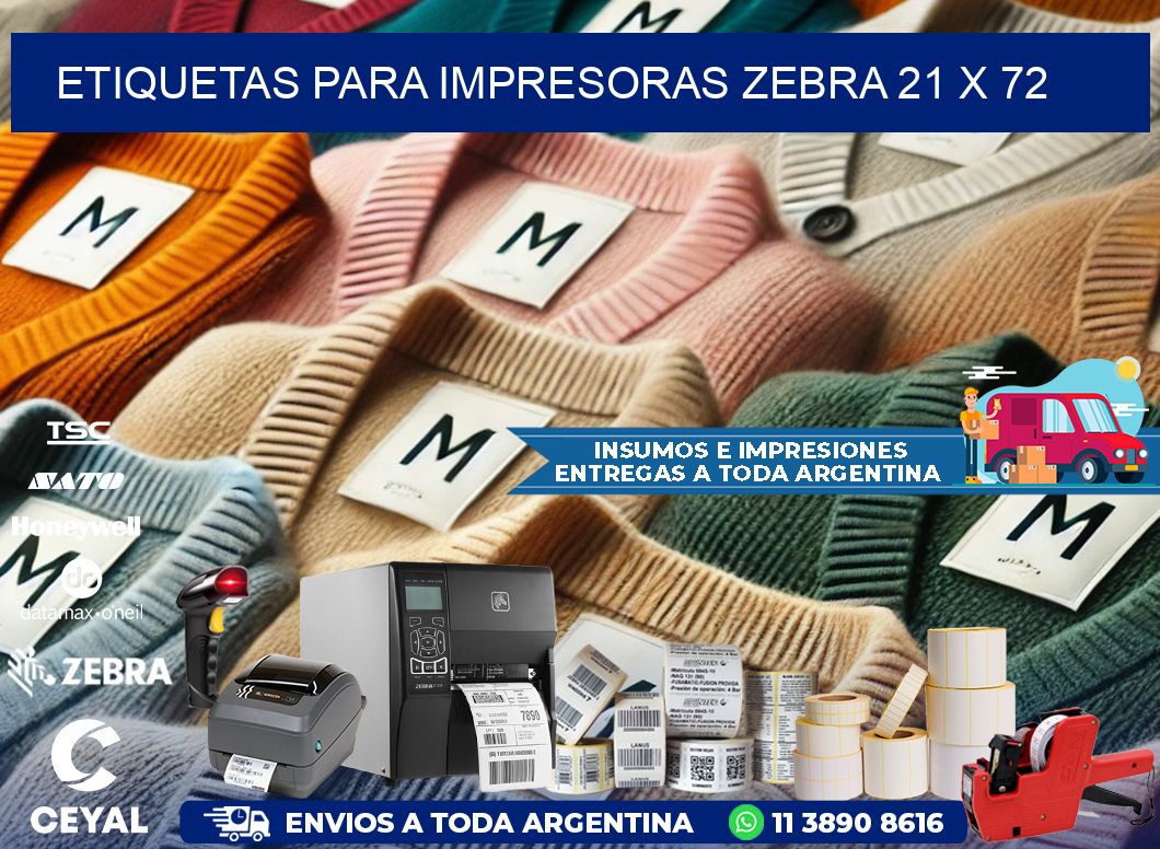 etiquetas para impresoras zebra 21 x 72