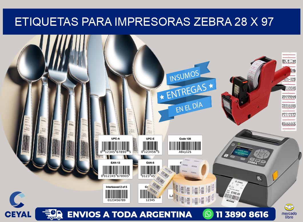 etiquetas para impresoras zebra 28 x 97
