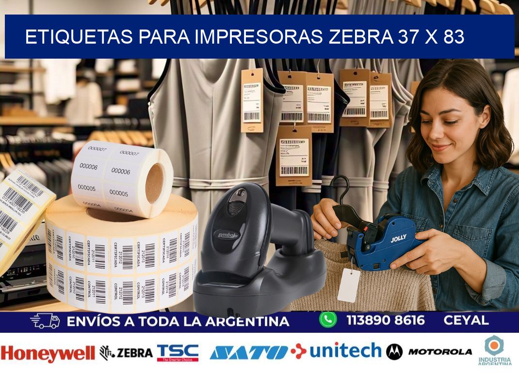 etiquetas para impresoras zebra 37 x 83