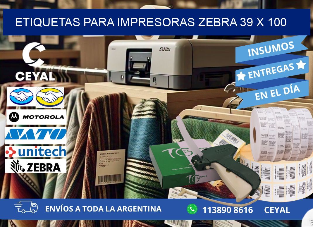 etiquetas para impresoras zebra 39 x 100