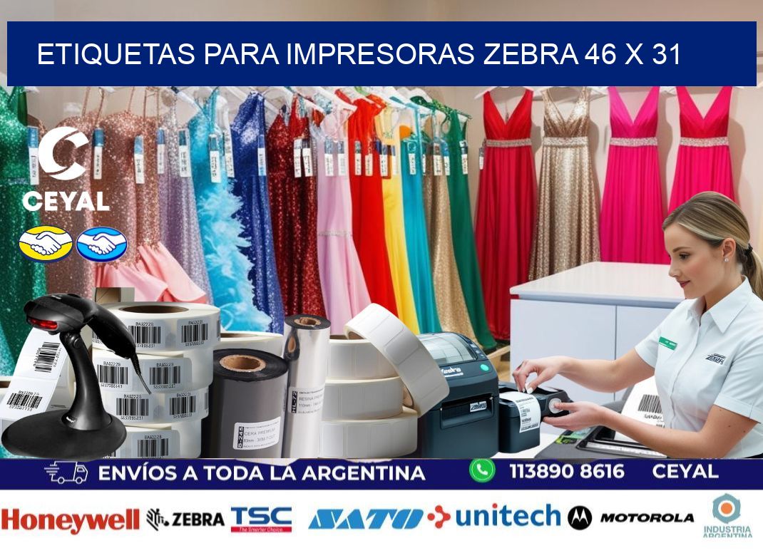 etiquetas para impresoras zebra 46 x 31