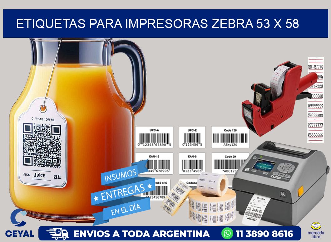 etiquetas para impresoras zebra 53 x 58
