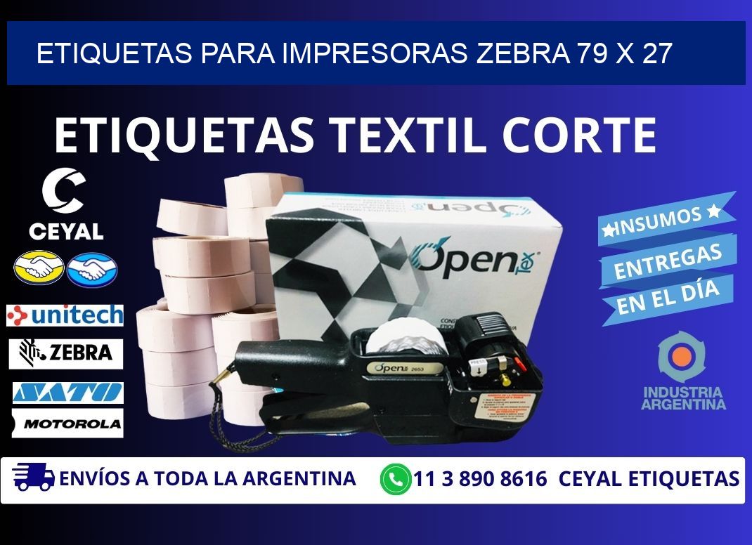 etiquetas para impresoras zebra 79 x 27