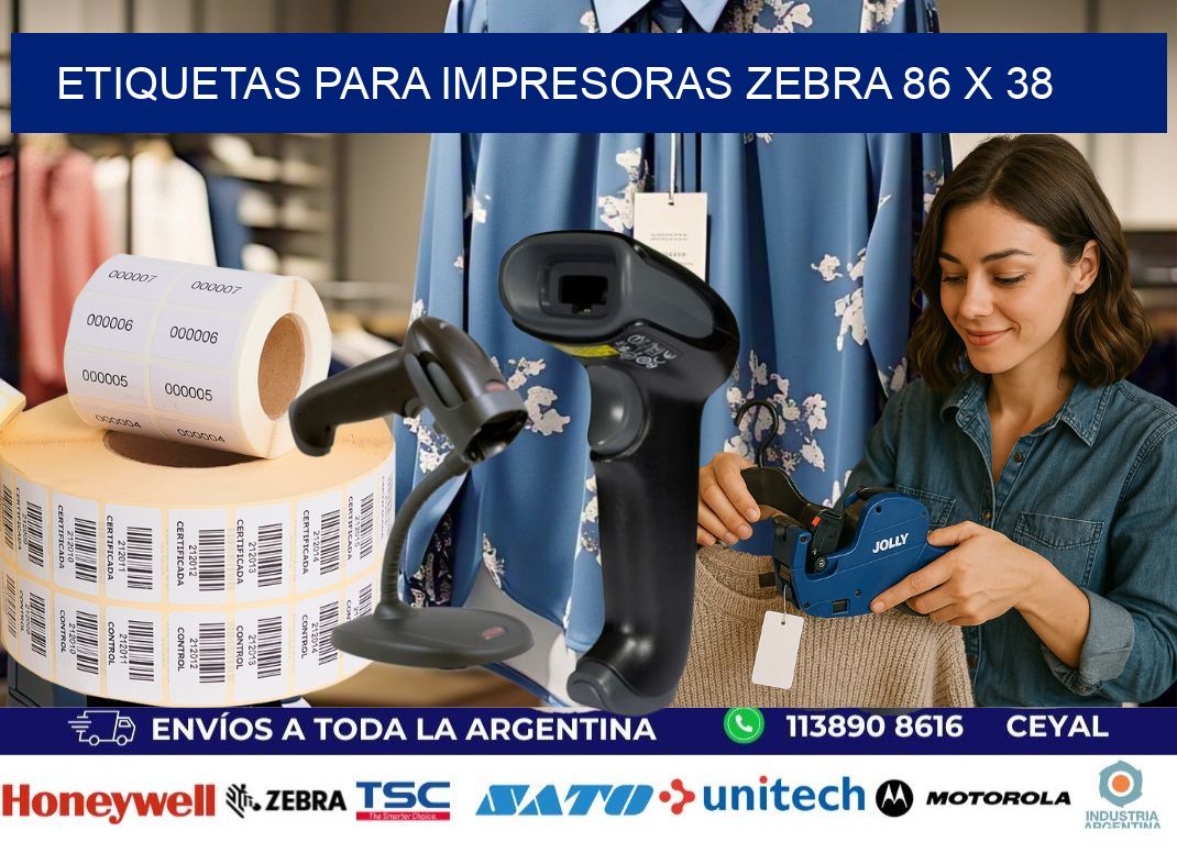 etiquetas para impresoras zebra 86 x 38