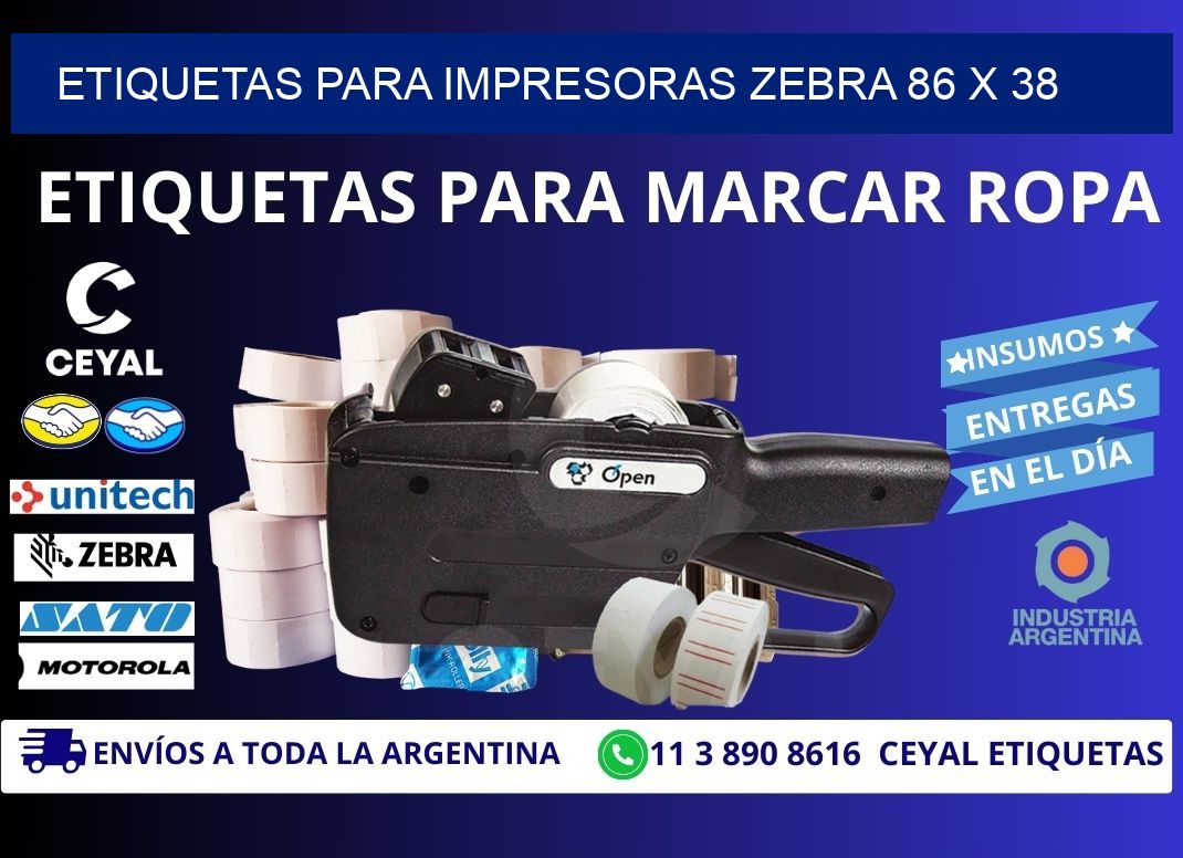 etiquetas para impresoras zebra 86 x 38