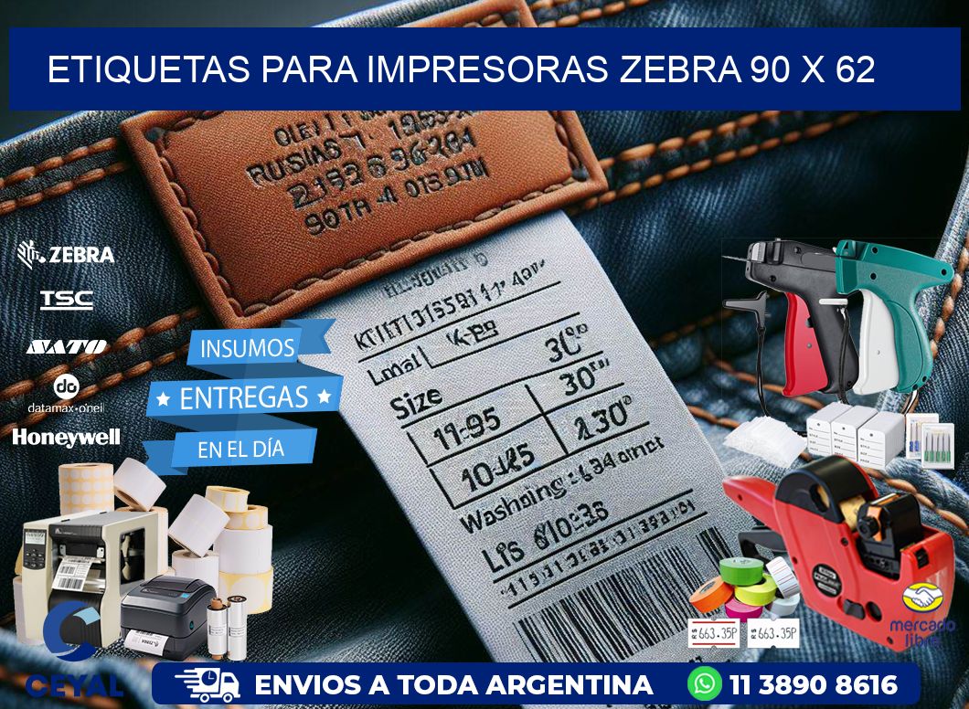 etiquetas para impresoras zebra 90 x 62