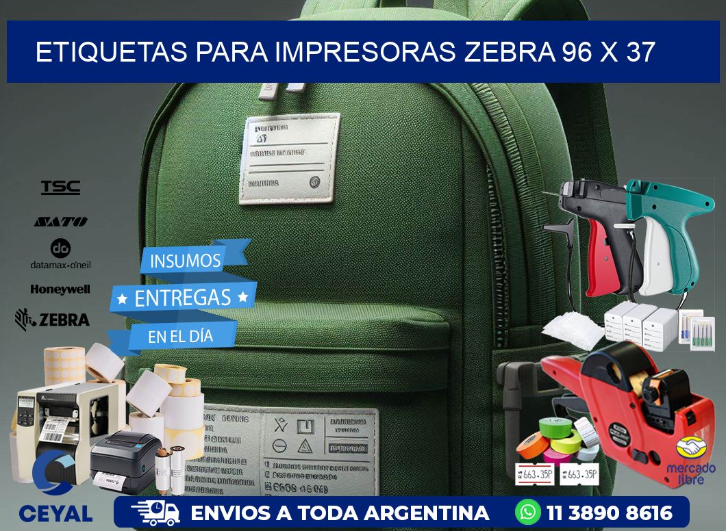 etiquetas para impresoras zebra 96 x 37
