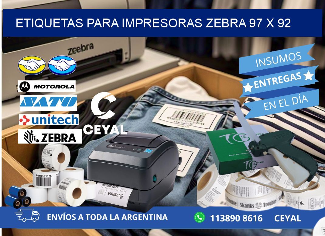 etiquetas para impresoras zebra 97 x 92