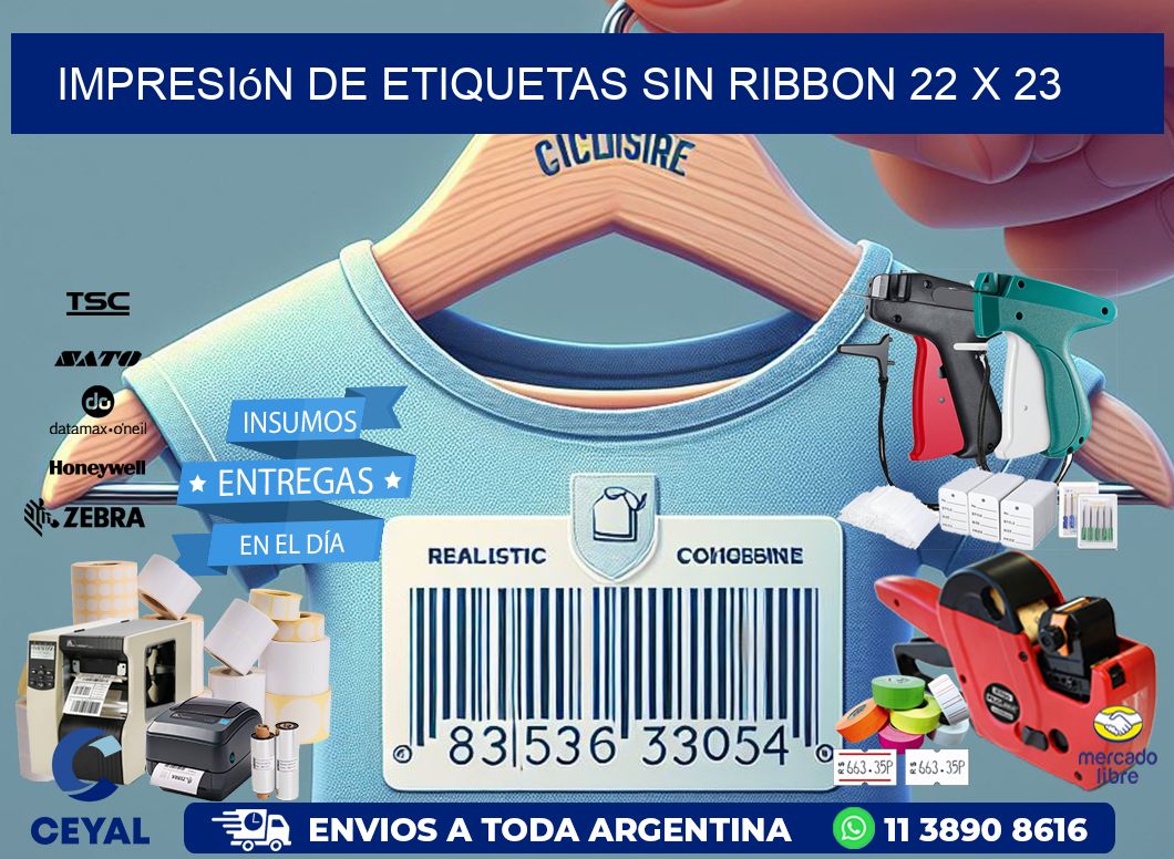 impresión de etiquetas sin ribbon 22 x 23