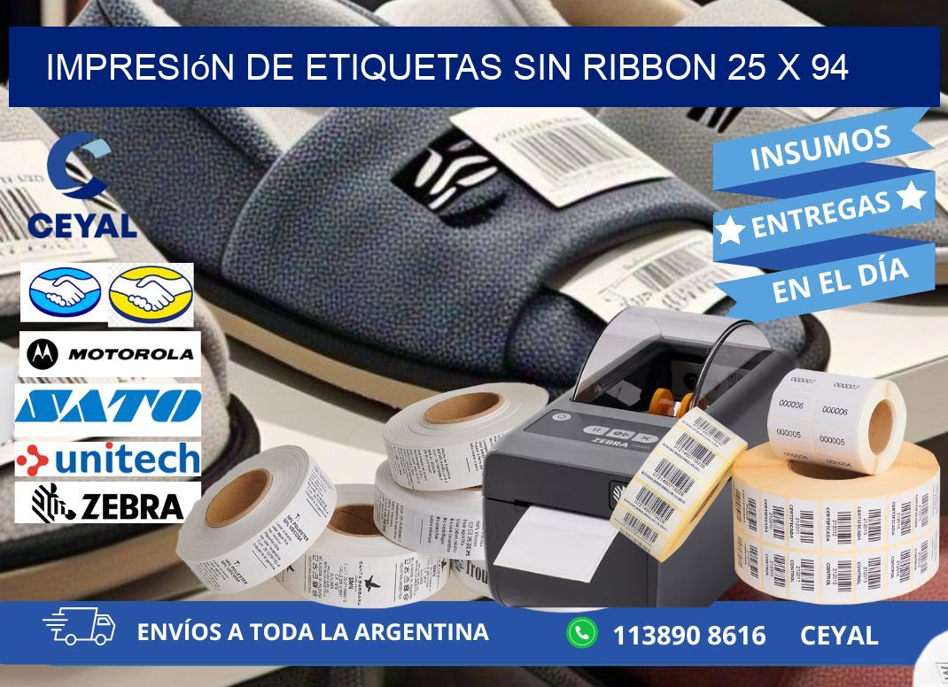 impresión de etiquetas sin ribbon 25 x 94