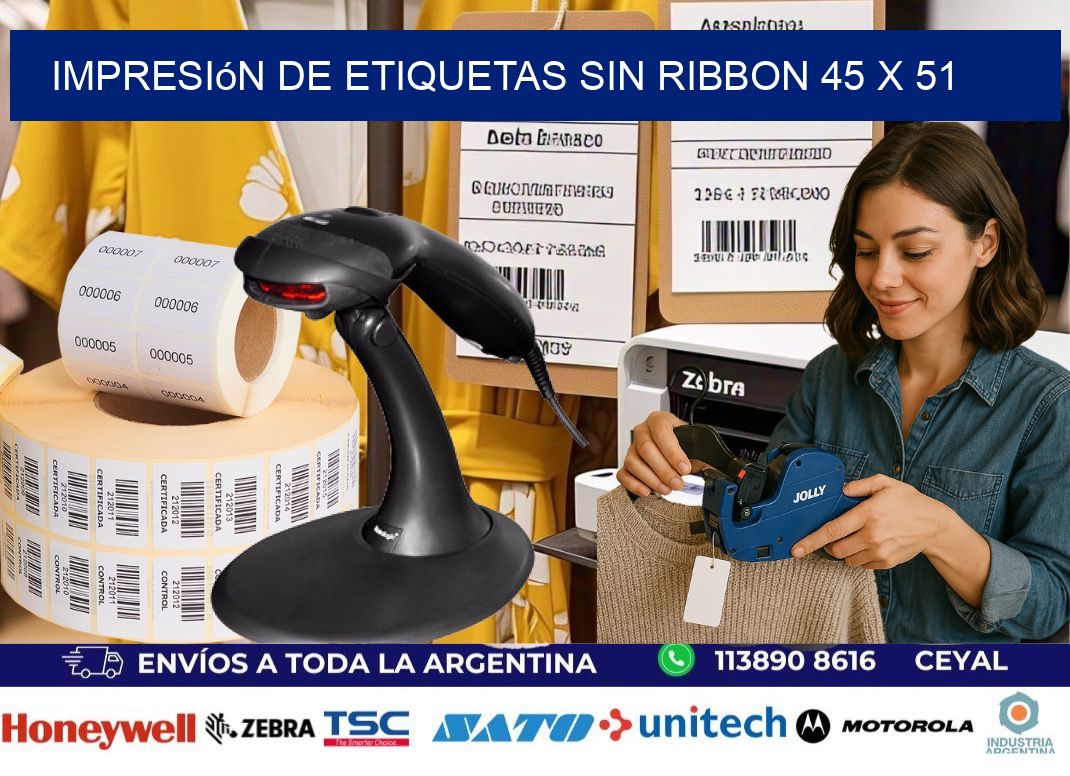 impresión de etiquetas sin ribbon 45 x 51
