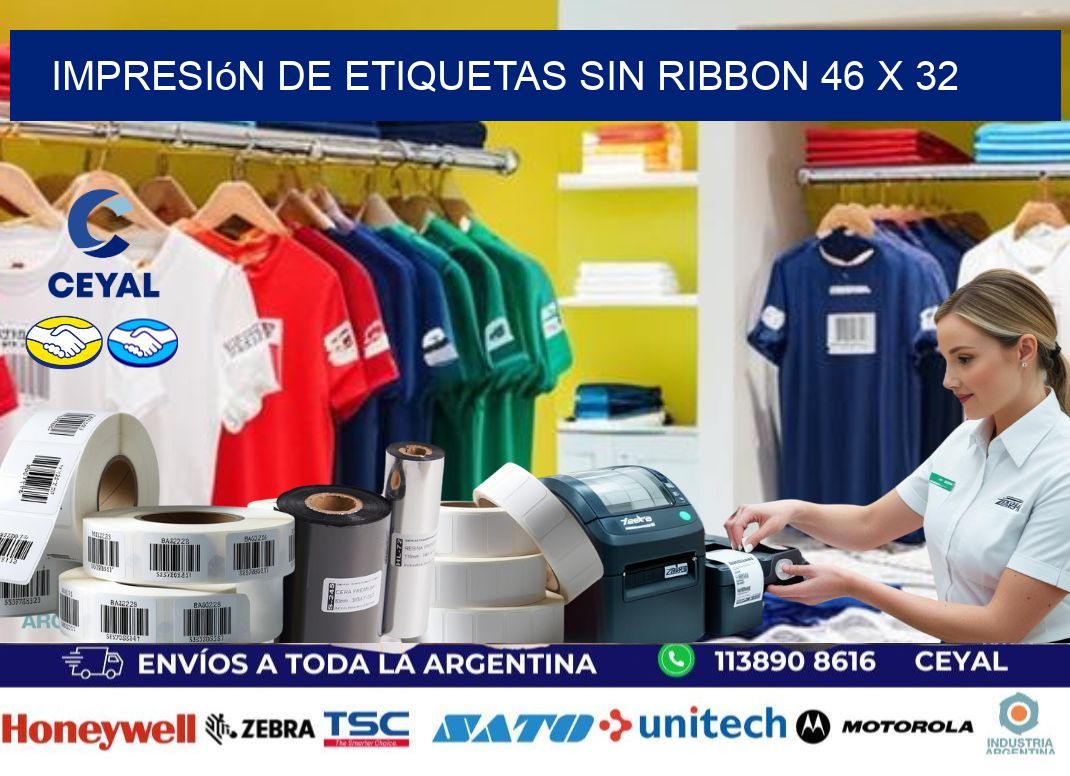 impresión de etiquetas sin ribbon 46 x 32