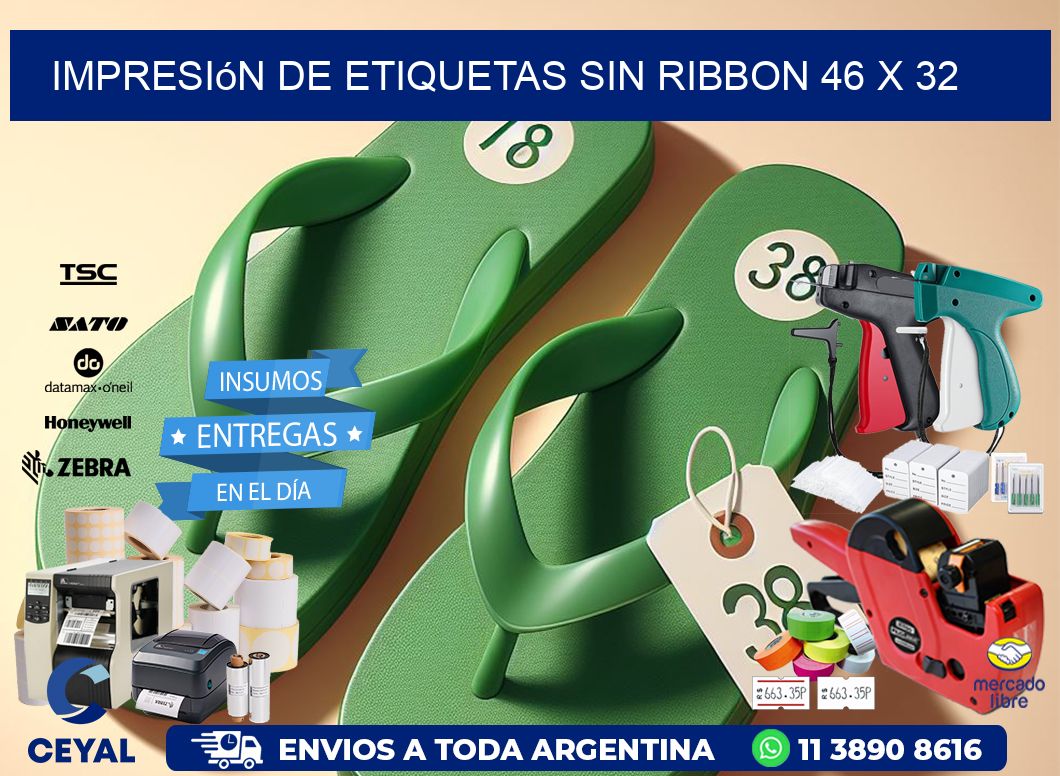 impresión de etiquetas sin ribbon 46 x 32