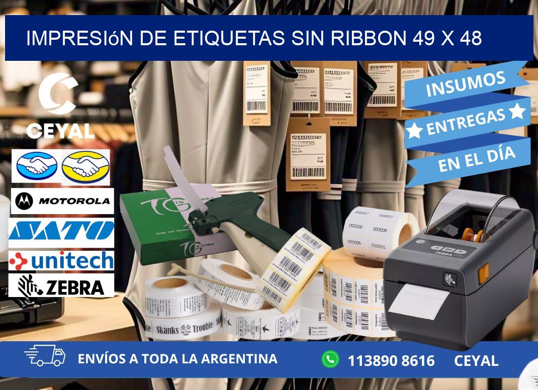 impresión de etiquetas sin ribbon 49 x 48