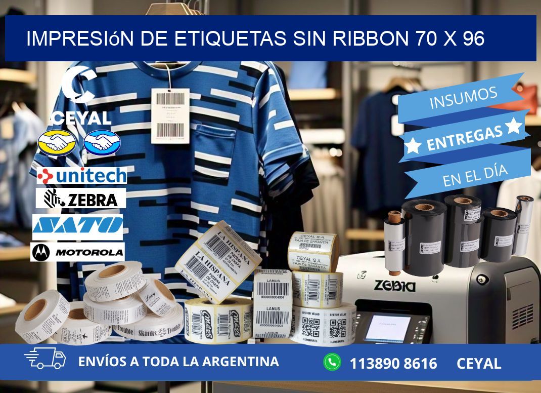 impresión de etiquetas sin ribbon 70 x 96