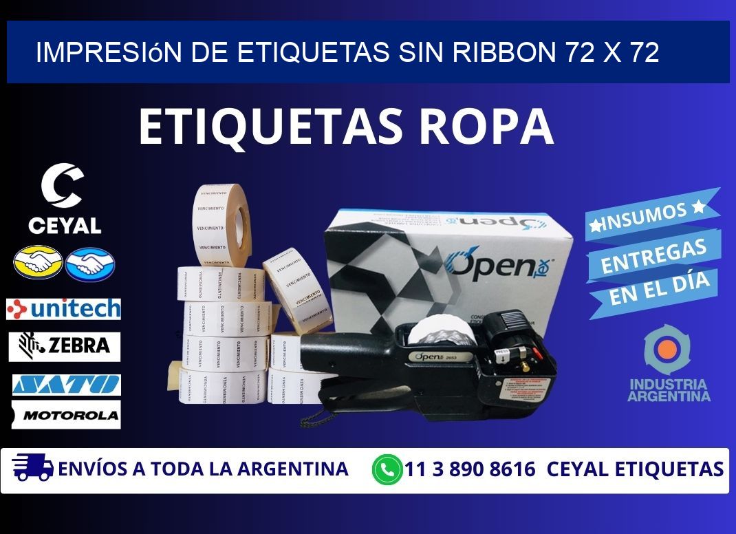 impresión de etiquetas sin ribbon 72 x 72