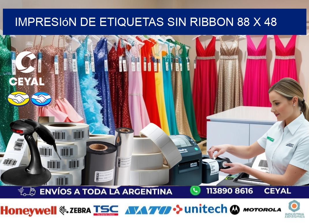 impresión de etiquetas sin ribbon 88 x 48
