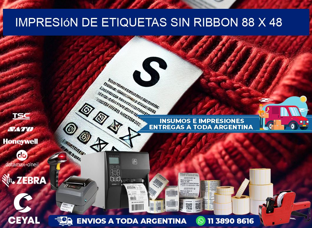 impresión de etiquetas sin ribbon 88 x 48