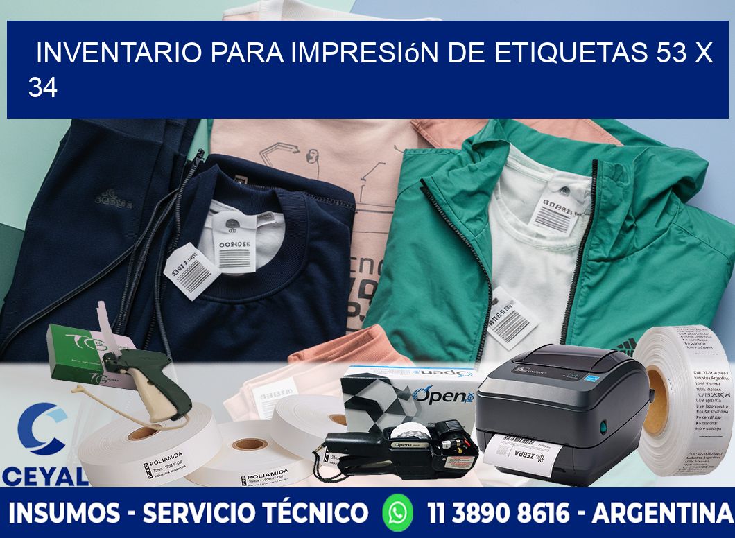 inventario para impresión de etiquetas 53 x 34