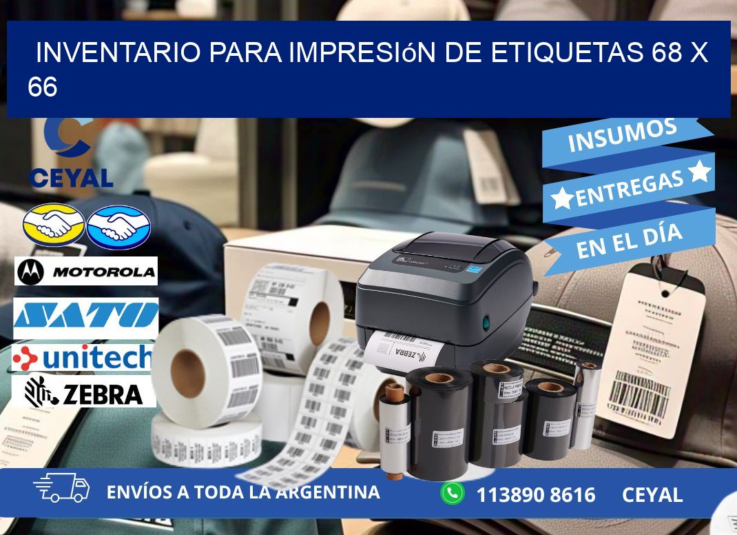 inventario para impresión de etiquetas 68 x 66