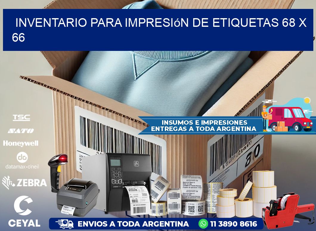 inventario para impresión de etiquetas 68 x 66
