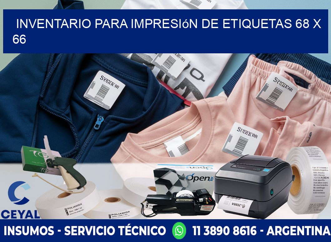 inventario para impresión de etiquetas 68 x 66