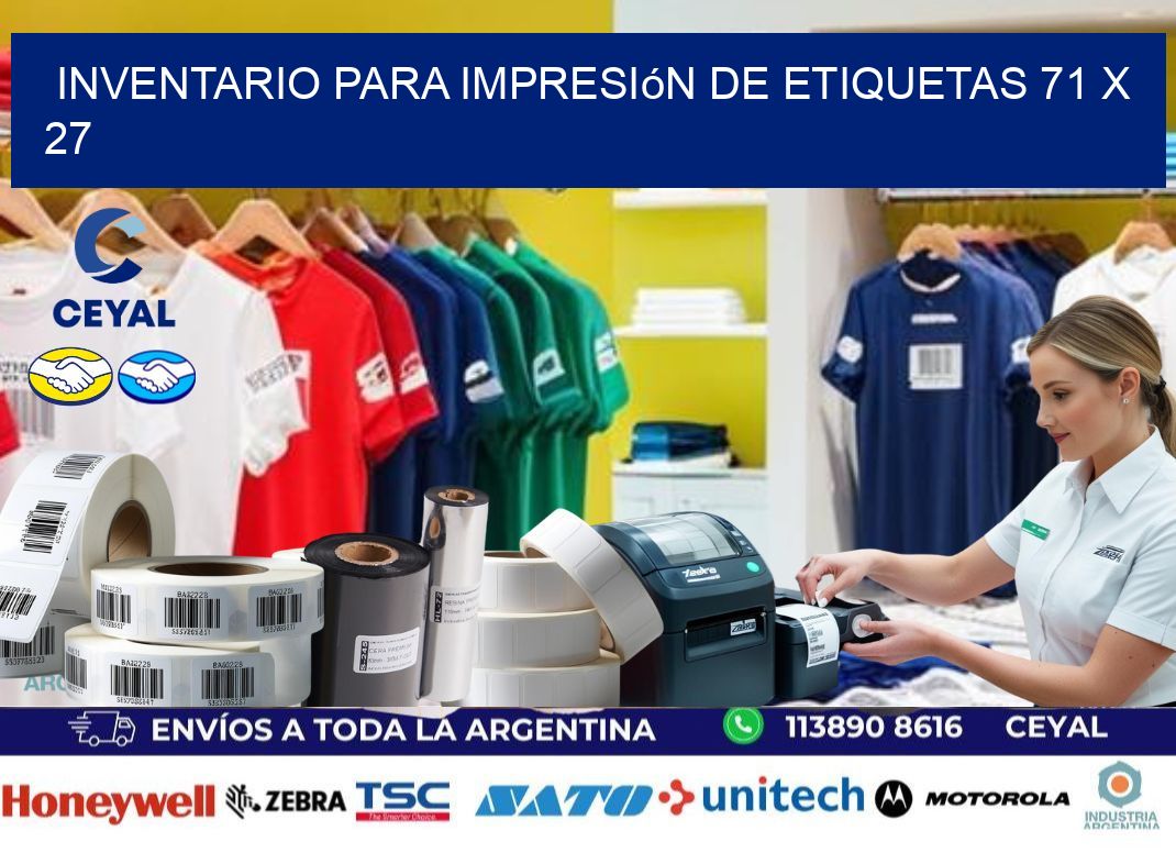inventario para impresión de etiquetas 71 x 27