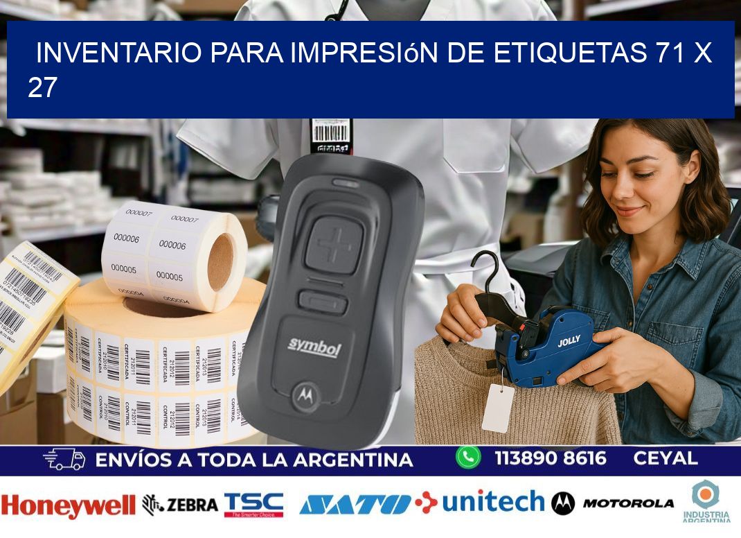 inventario para impresión de etiquetas 71 x 27