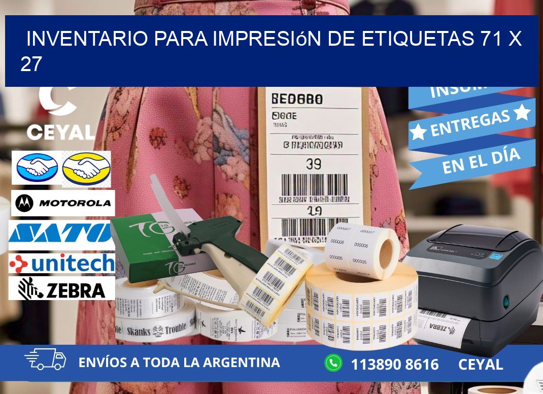 inventario para impresión de etiquetas 71 x 27