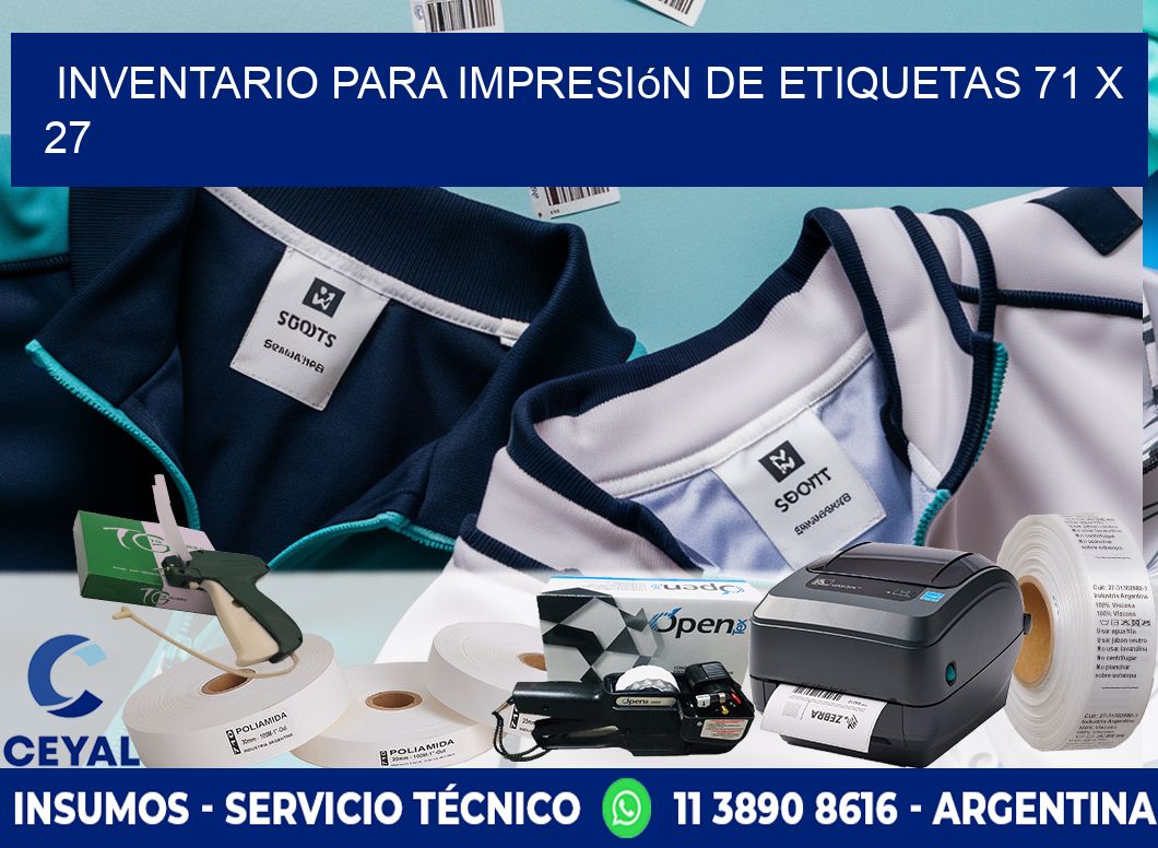 inventario para impresión de etiquetas 71 x 27