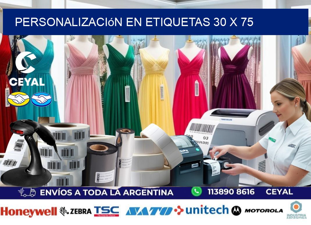 personalización en etiquetas 30 x 75