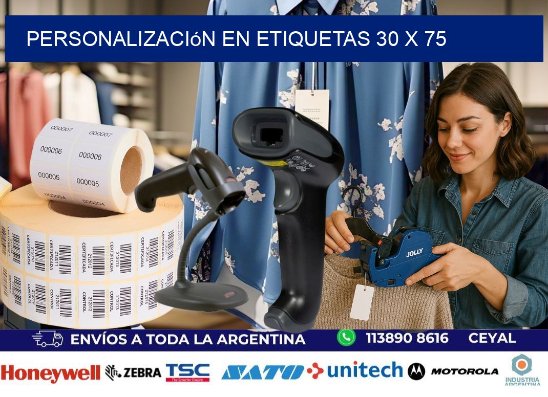 personalización en etiquetas 30 x 75
