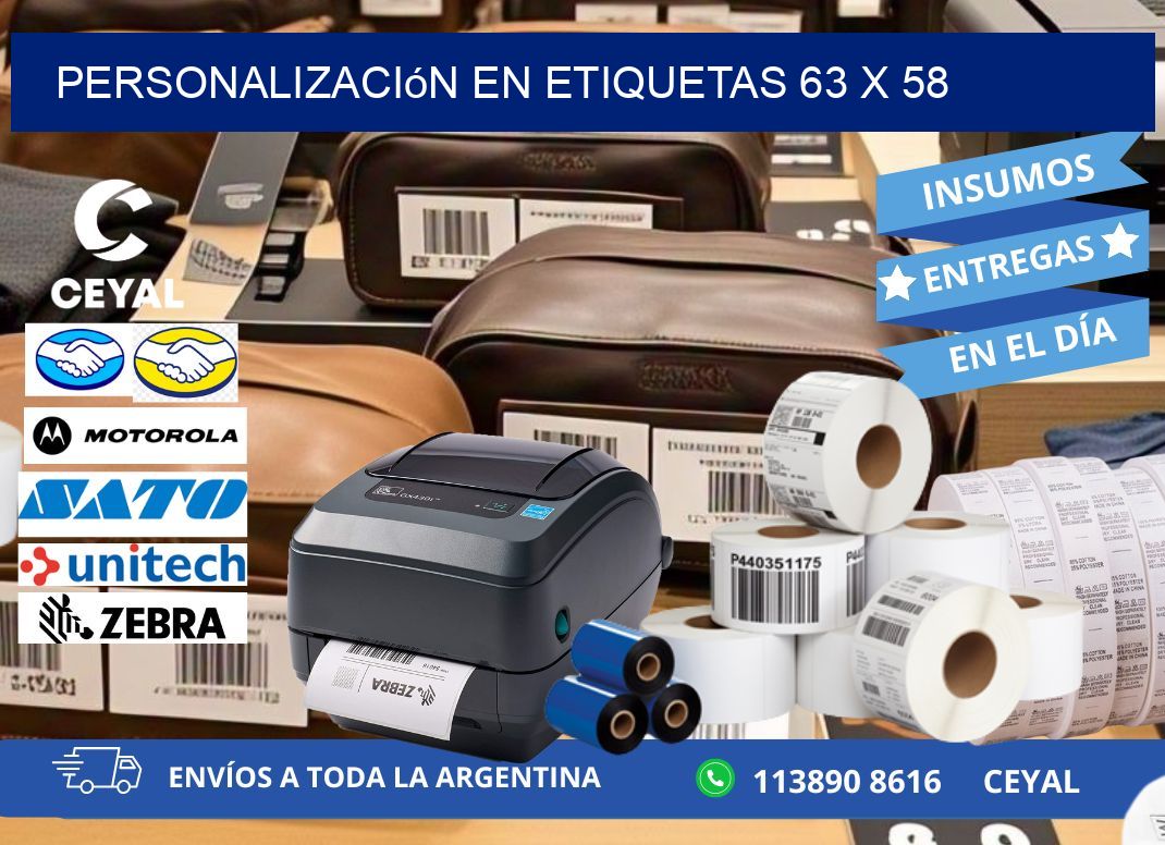 personalización en etiquetas 63 x 58