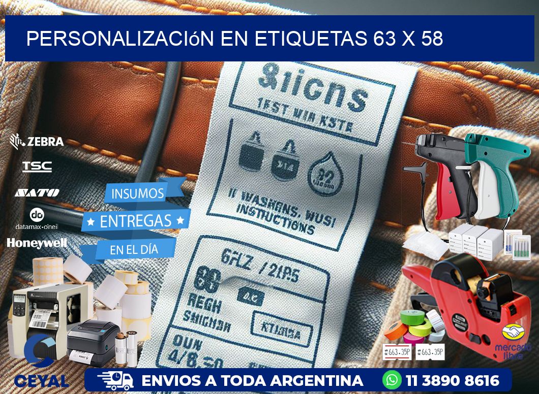 personalización en etiquetas 63 x 58