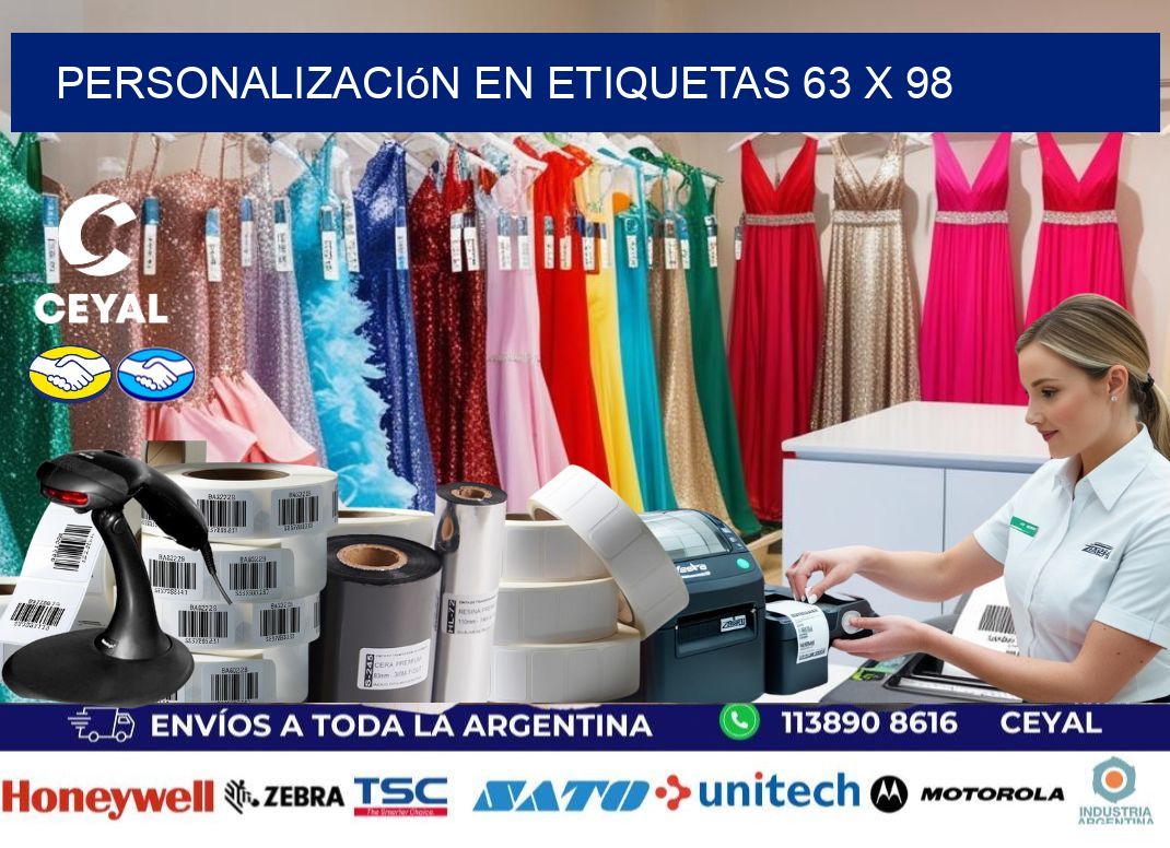 personalización en etiquetas 63 x 98