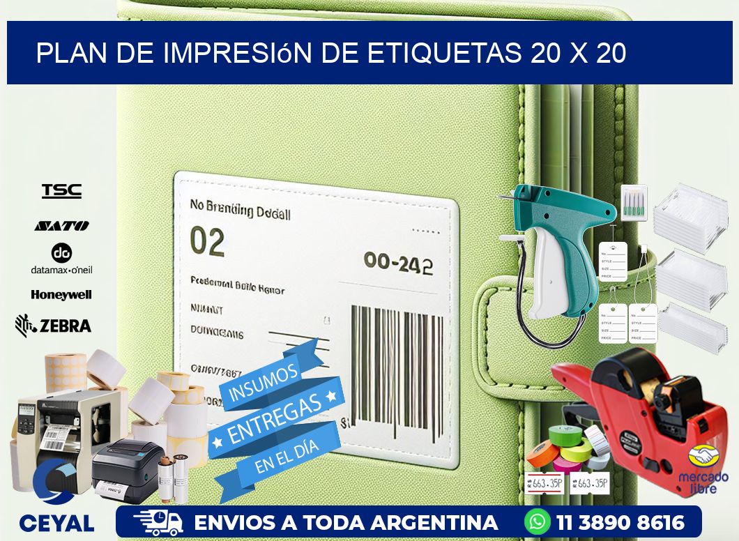 plan de impresión de etiquetas 20 x 20