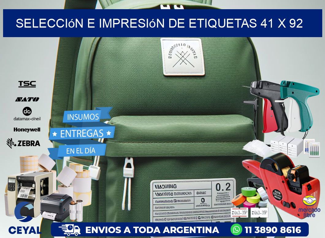 selección e impresión de etiquetas 41 x 92