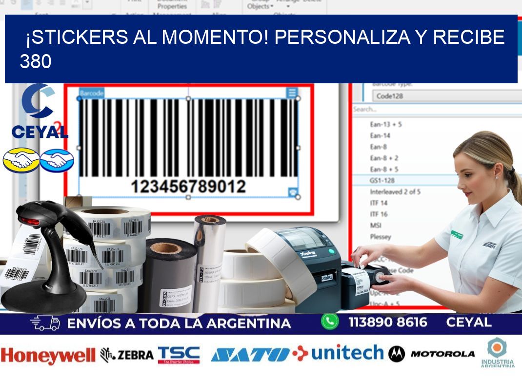 ¡Stickers al Momento! Personaliza y Recibe 380