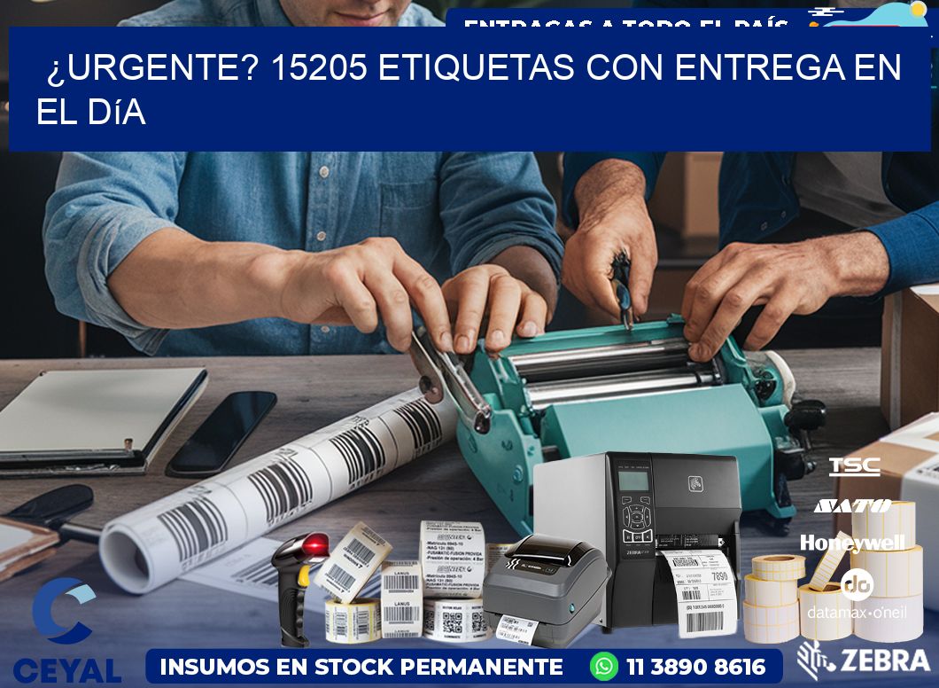 ¿Urgente? 15205 Etiquetas con Entrega en el Día