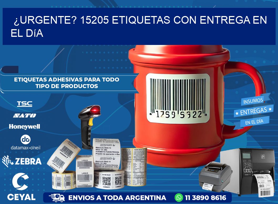 ¿Urgente? 15205 Etiquetas con Entrega en el Día